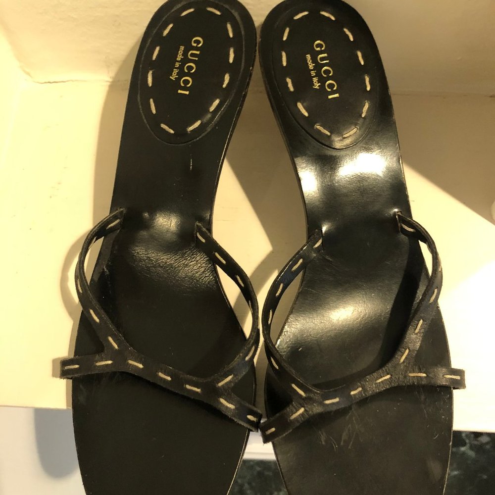 Gucci Vintage Sandal with Bamboo Heel